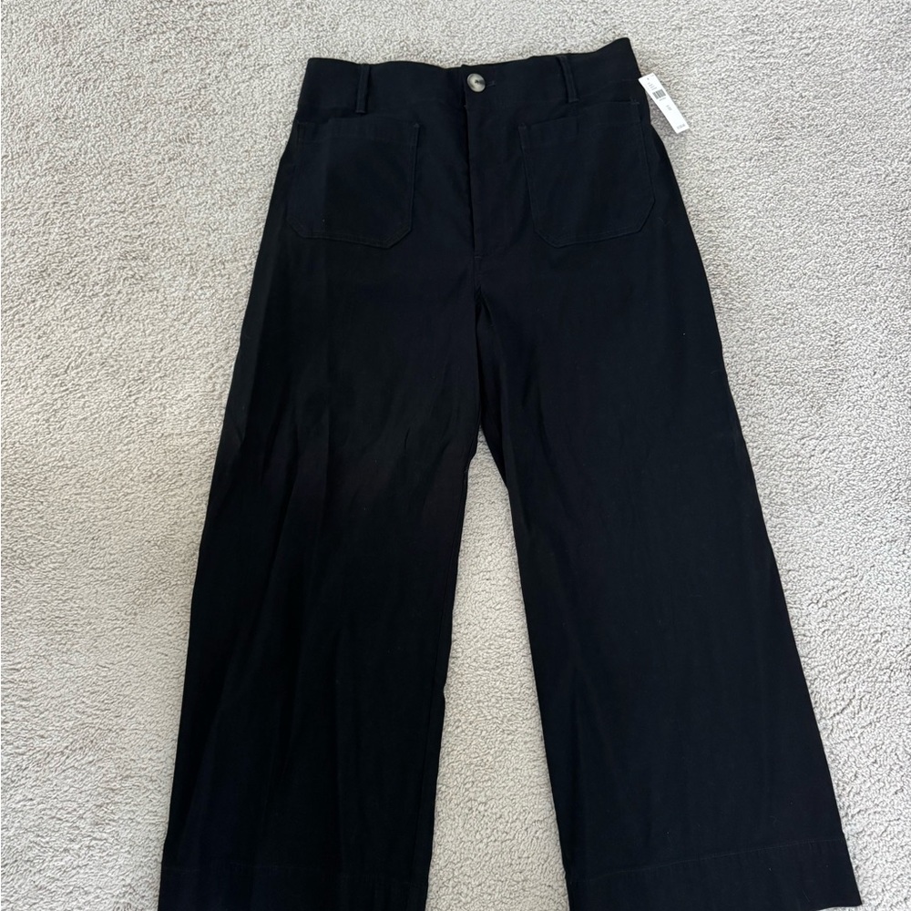 NWT Black Maeve by Anthropologie Colette Crop Pants with front pockets Size 32